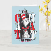 Katze im Hut | B&W Text Karte (Gelbe Blume)