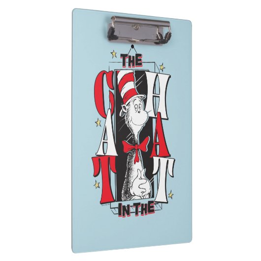 Katze im Hut | B&W Text Klemmbrett (Rechts)