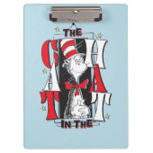 Katze im Hut | B&W Text Klemmbrett (Vorderseite)