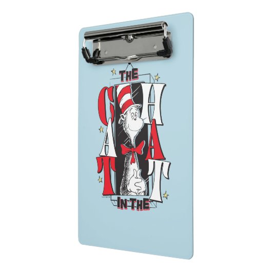 Katze im Hut | B&W Text Mini Klemmbrett (Gewinkelt2)