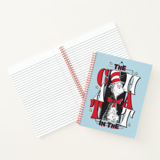 Katze im Hut | B&W Text Notizblock (Innenseite)