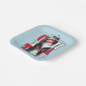 Katze im Hut | B&W Text Pappteller (Gewinkelt)