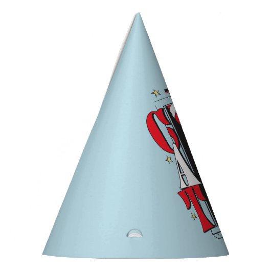 Katze im Hut | B&W Text Partyhütchen (Links)