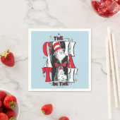 Katze im Hut | B&W Text Serviette (Beispiel)