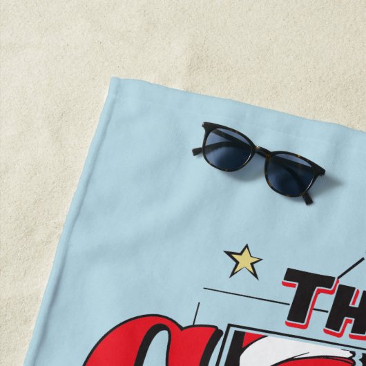 Katze im Hut | B&W Text Strandtuch (Beispiel)