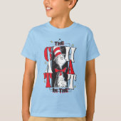 Katze im Hut | B&W Text T-Shirt (Vorderseite)