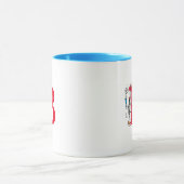 Katze im Hut Balancierakt Monogramm B Tasse (Zentrum)