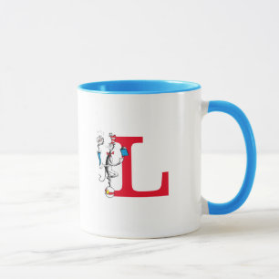 Katze im Hut Balancierakt Monogramm L Tasse