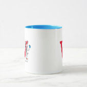 Katze im Hut Balancierakt Monogramm W Tasse (Zentrum)