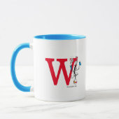Katze im Hut Balancierakt Monogramm W Tasse (Links)