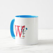 Katze im Hut Balancierakt Monogramm W Tasse (Vorderseite Links)