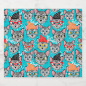 Katze im Hut Bierflaschenetikett (Einzelnes Label)