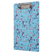 Katze im Hut | Blaues Muster Klemmbrett (Links)