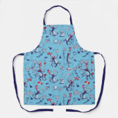 Katze im Hut | Blaues Muster Schürze (Vorderseite)