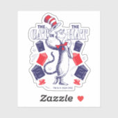 Katze im Hut | Bücher lesen Aufkleber (Blatt)