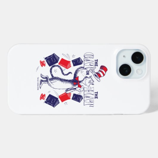 Katze im Hut | Bücher lesen Case-Mate iPhone Hülle (Rückseite (Horizontal))