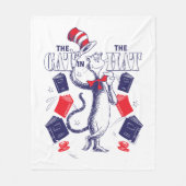 Katze im Hut | Bücher lesen Fleecedecke (Vorderseite)