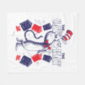 Katze im Hut | Bücher lesen Fleecedecke (Vorderseite (Horizontal))