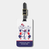 Katze im Hut | Bücher lesen Gepäckanhänger (Vorderseite vertikal)