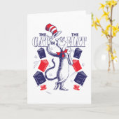 Katze im Hut | Bücher lesen Karte (Gelbe Blume)