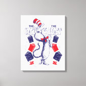 Katze im Hut | Bücher lesen Leinwanddruck (Vorderseite)