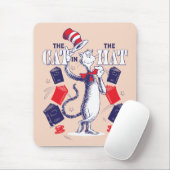 Katze im Hut | Bücher lesen Mousepad (Mit Mouse)