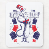 Katze im Hut | Bücher lesen Mousepad (Vorne)