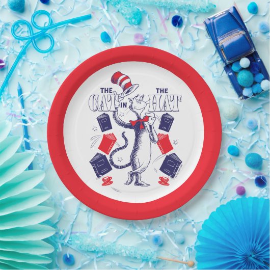 Katze im Hut | Bücher lesen Pappteller (Party)