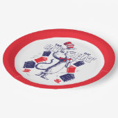 Katze im Hut | Bücher lesen Pappteller (Schrägansicht)