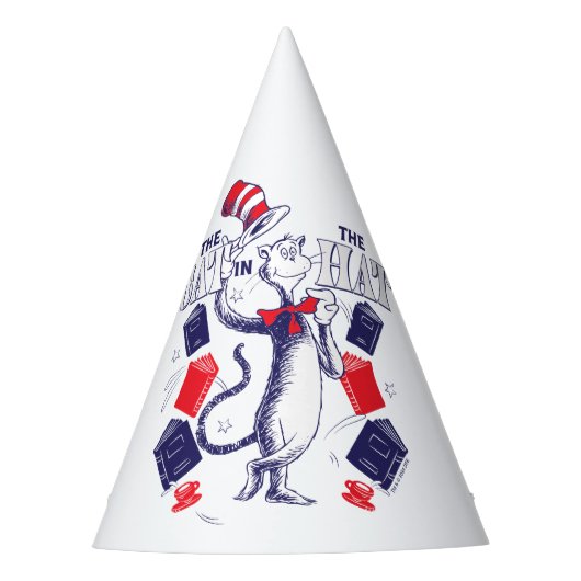 Katze im Hut | Bücher lesen Partyhütchen (Vorderseite)