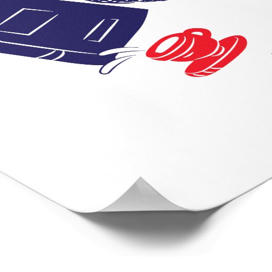 Katze im Hut | Bücher lesen Poster (Ecke)