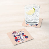 Katze im Hut | Bücher lesen Rechteckiger Pappuntersetzer (Vor Ort)