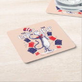 Katze im Hut | Bücher lesen Rechteckiger Pappuntersetzer (angewinkelt)