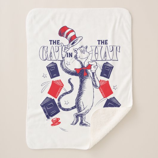 Katze im Hut | Bücher lesen Sherpadecke (Vorderseite)