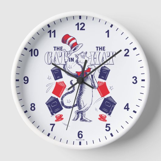 Katze im Hut | Bücher lesen Uhr (Vorderseite)