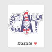 Katze im Hut | Cat-Face-Text Aufkleber (Blatt)