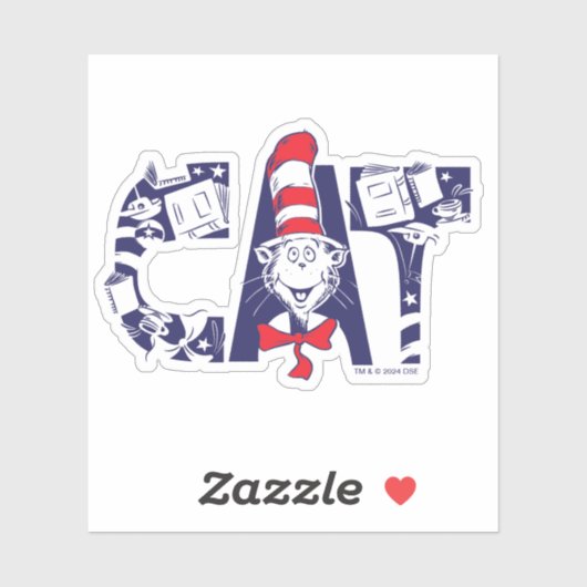 Katze im Hut | Cat-Face-Text Aufkleber (Blatt)