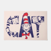 Katze im Hut | Cat-Face-Text Fußmatte (Vorderseite)