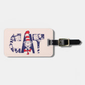 Katze im Hut | Cat-Face-Text Gepäckanhänger (Vorderseite horizontal)