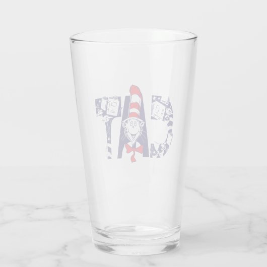 Katze im Hut | Cat-Face-Text Glas (Rückseite)