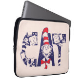 Katze im Hut | Cat-Face-Text Laptopschutzhülle (Vorne Rechts)