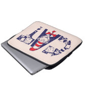 Katze im Hut | Cat-Face-Text Laptopschutzhülle (Vorne Knopf)