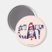 Katze im Hut | Cat-Face-Text Magnet (Vorderseite/Rückseite)