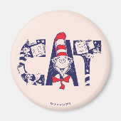 Katze im Hut | Cat-Face-Text Magnet (Vorne)