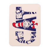 Katze im Hut | Cat-Face-Text Magnet (Vertikal)