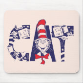Katze im Hut | Cat-Face-Text Mousepad (Vorne)
