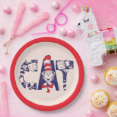 Katze im Hut | Cat-Face-Text Pappteller (Party)