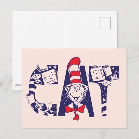 Katze im Hut | Cat-Face-Text Postkarte (Vorne/Hinten)