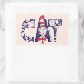 Katze im Hut | Cat-Face-Text Rechteckiger Aufkleber (Tasche)