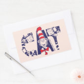 Katze im Hut | Cat-Face-Text Rechteckiger Aufkleber (Umschlag)